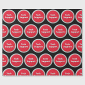 Schaltfläche "Technischer Support - Red Panic" Geschenkpapier (Flach)