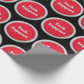 Schaltfläche "Technischer Support - Red Panic" Geschenkpapier (Ecke)