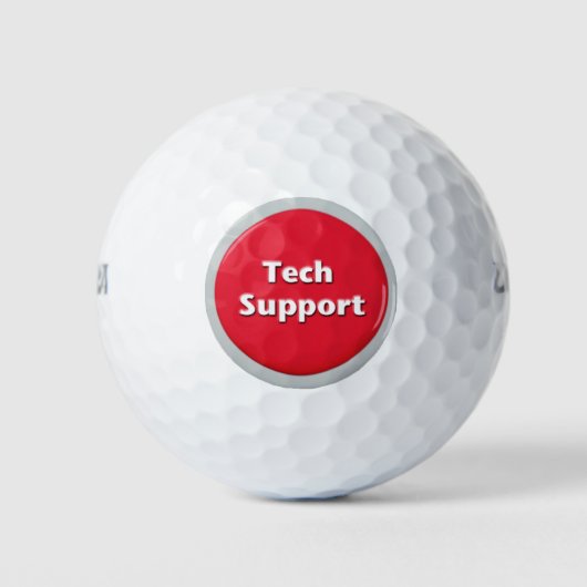 Schaltfläche "Technischer Support - Red Panic" Golfball (Vorderseite)