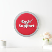 Schaltfläche "Technischer Support - Red Panic" Große Wanduhr (Zuhause)