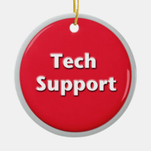 Schaltfläche "Technischer Support - Red Panic" Keramikornament