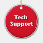 Schaltfläche "Technischer Support - Red Panic" Keramikornament (Hinten)