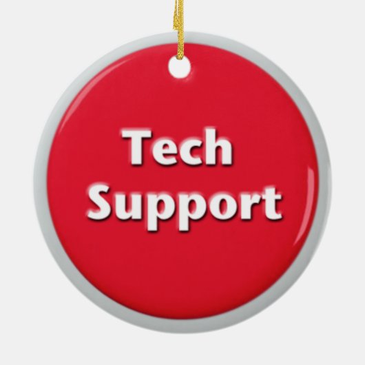 Schaltfläche "Technischer Support - Red Panic" Keramikornament (Hinten)