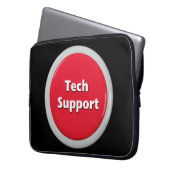 Schaltfläche "Technischer Support - Red Panic" Laptopschutzhülle (Vorderseite Links)