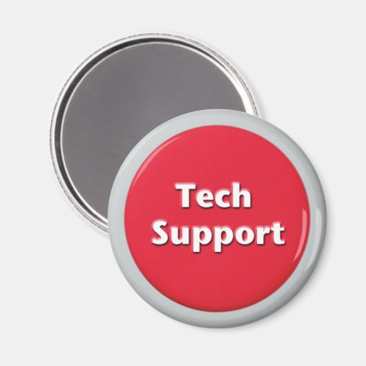 Schaltfläche "Technischer Support - Red Panic" Magnet (Vorderseite/Rückseite)