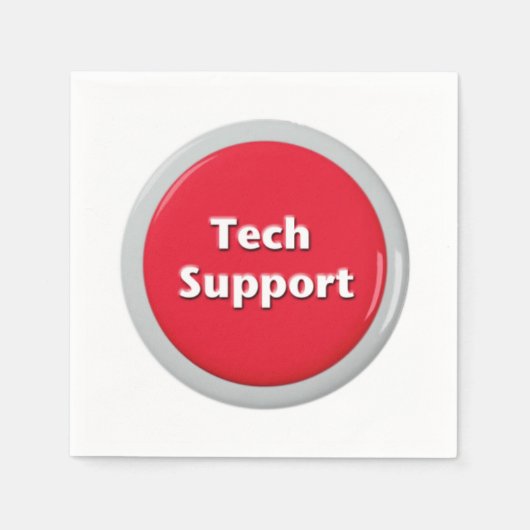 Schaltfläche "Technischer Support - Red Panic" Serviette (Vorderseite)