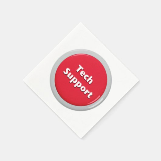 Schaltfläche "Technischer Support - Red Panic" Serviette (Ecke)