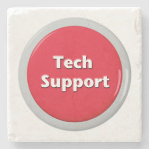 Schaltfläche "Technischer Support - Red Panic" Steinuntersetzer