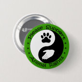 Schaltfläche "Tierrechte unterstützen" Button (Vorne & Hinten)