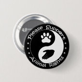 Schaltfläche "Tierrechte unterstützen" Button (Vorne & Hinten)