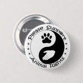 Schaltfläche "Tierrechte unterstützen" Button (Vorne & Hinten)
