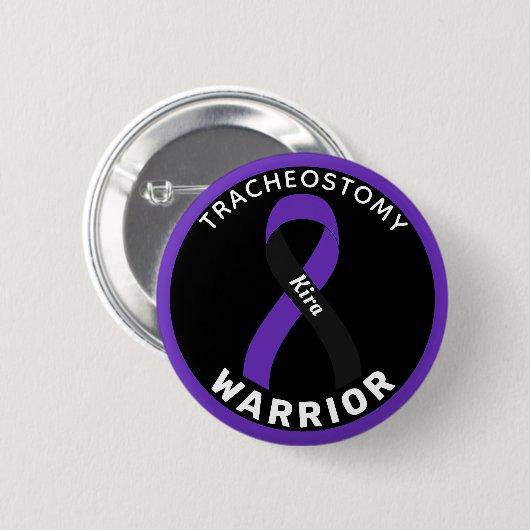 Schaltfläche "Tracheostomer Warrior Ribbon White" Button (Vorne & Hinten)