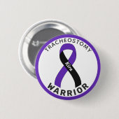 Schaltfläche "Tracheostomer Warrior Ribbon White" Button (Vorne & Hinten)