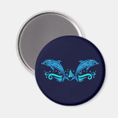 Schaltfläche "Tribal Delphins" Magnet (Vorderseite/Rückseite)