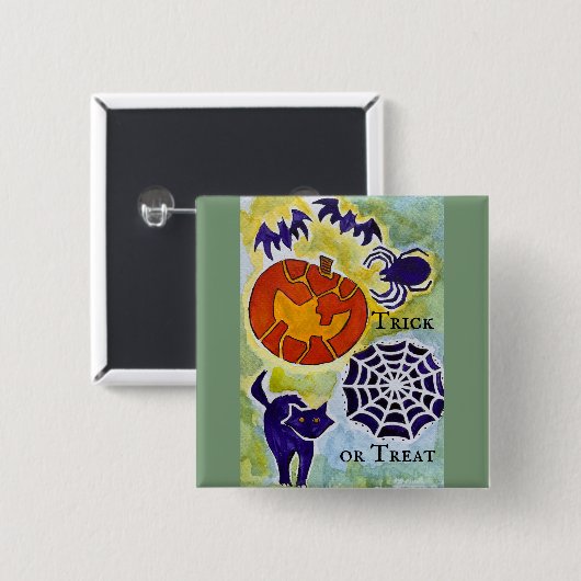 Schaltfläche Trick oder Treat Halloween Button (Vorne & Hinten)