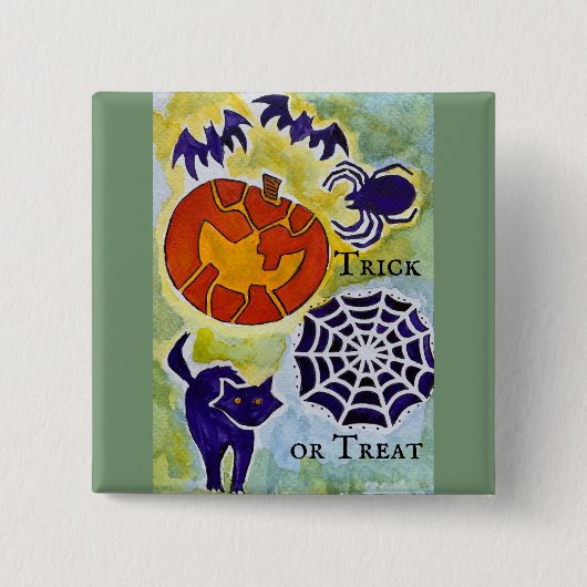 Schaltfläche Trick oder Treat Halloween Button (Vorderseite)