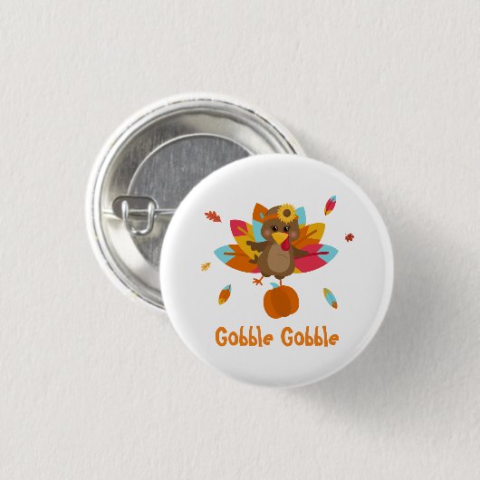 Schaltfläche Türkei Erntedank fällt Thema Button (Vorne & Hinten)