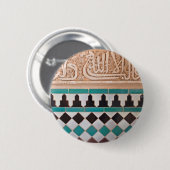 Schaltfläche Türkis und Schwarzes Arabesque Button (Vorne & Hinten)