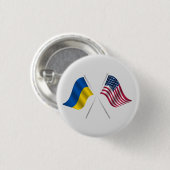 Schaltfläche "Ukraine und Amerikanische Flagge" Button (Vorne & Hinten)