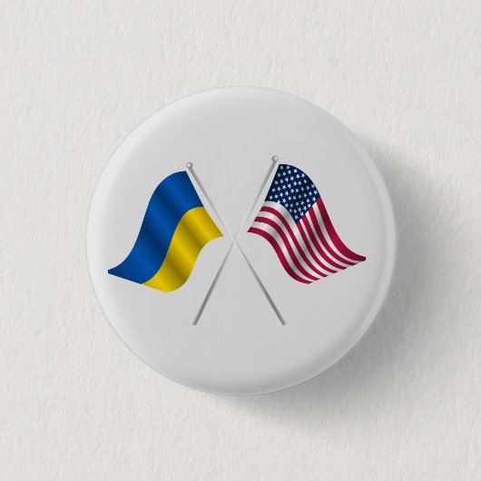 Schaltfläche "Ukraine und Amerikanische Flagge" Button (Vorderseite)