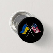 Schaltfläche "Ukraine und Amerikanische Flagge" Button (Vorne & Hinten)