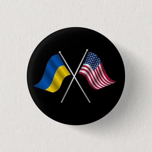 Schaltfläche "Ukraine und Amerikanische Flagge" Button (Vorderseite)