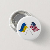 Schaltfläche "Ukraine und Amerikanische Flagge" Button (Vorne & Hinten)