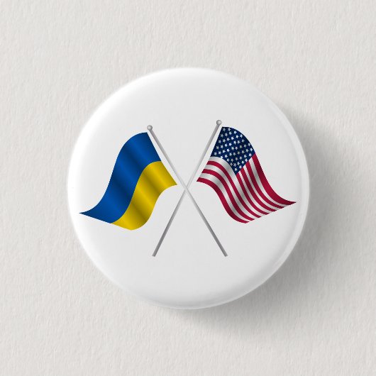 Schaltfläche "Ukraine und Amerikanische Flagge" Button (Vorderseite)