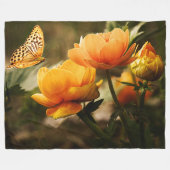 SCHALTFLÄCHE UND BLUME FLEECEDECKE (Vorderseite (Horizontal))