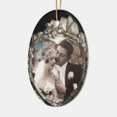 SCHALTFLÄCHE UND BLUME HERZFOTOVORLAGE KERAMIKORNAMENT (Links)