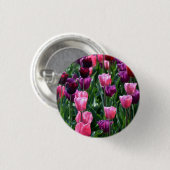 Schaltfläche und Lila Tulips / Abzeichen Button (Vorne & Hinten)