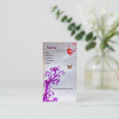 SCHALTFLÄCHE UND MAGIC RED LILA WIRBEL MONOGRAM VISITENKARTE (Stehend Vorderseite)