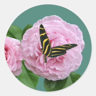 SCHALTFLÄCHE UND ROSE RUNDER AUFKLEBER