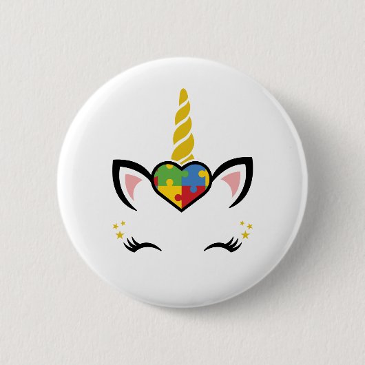 Schaltfläche Unicorn Autismus Button (Vorderseite)