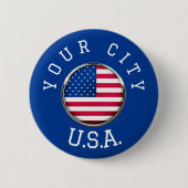 Schaltfläche - USA Personalisiert - Name der Stadt Button (Vorderseite)