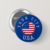 Schaltfläche - USA Personalisiert - Name der Stadt Button (Vorne & Hinten)