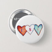 Schaltfläche "USA - Rot, Weiß und Blau - Amerika - Button (Vorne & Hinten)