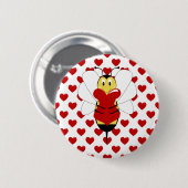 Schaltfläche Valentine Bumble Bee Button (Vorne & Hinten)