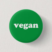 Schaltfläche vegan grün und weiß Button (Vorderseite)