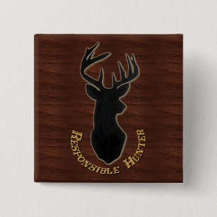 Schaltfläche Verantwortlicher Jäger-Hirschmuster Button