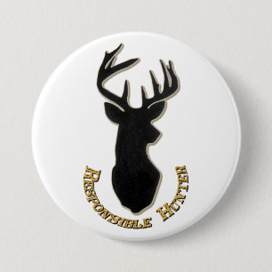 Schaltfläche Verantwortlicher Jäger-Hirschmuster Button