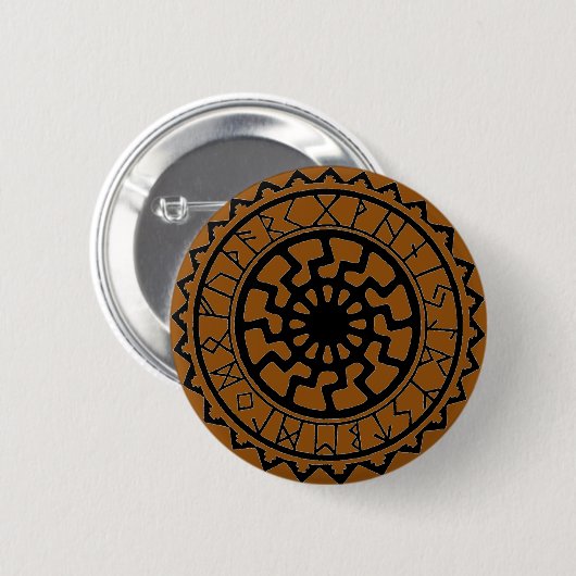 Schaltfläche "Viking Celtic Sun Rune Calendar" Button (Vorne & Hinten)