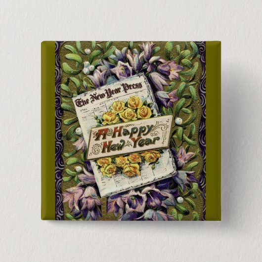 Schaltfläche "viktorianisches Vintages Glück im ne Button (Vorderseite)