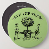 Schaltfläche "Vintage Darstellung der Bäume gerett Button (Vorne & Hinten)