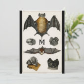 Schaltfläche "Vintage Personalisierte Fledermäuse" Einladung (Stehend Vorderseite)