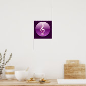 Schaltfläche Violet Treble Clef Poster (Küche)