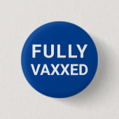 Schaltfläche Vollständig Vaxx Blau-Weiß-Button Button (Vorderseite)