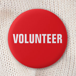Schaltfläche Volunteer - rot und weiß Button