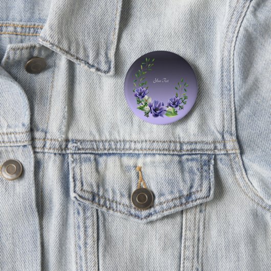 Schaltfläche Wasserfarbige violette Blumen Button (Beispiel)