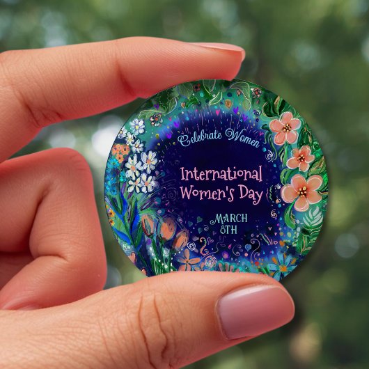 Schaltfläche "Watercolor Floral Women's Day" Button